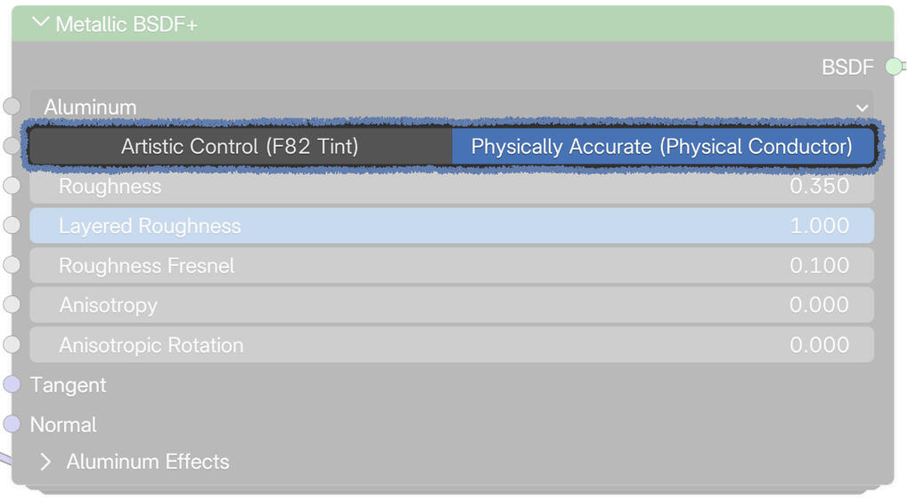 Comparison Between the default and the improved Metallic BSDF nodes