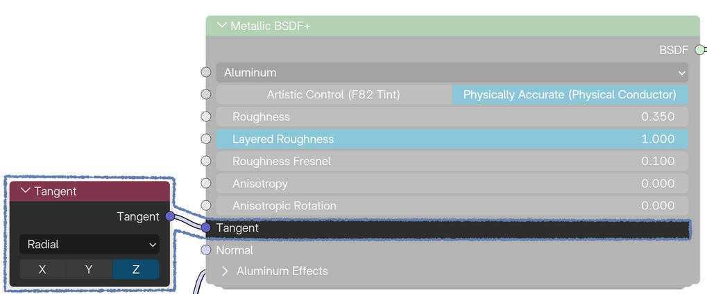 Comparison Between the default and the improved Metallic BSDF nodes