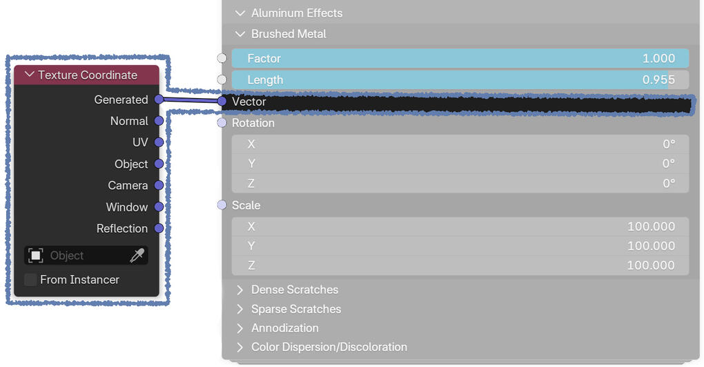 Comparison Between the default and the improved Metallic BSDF nodes